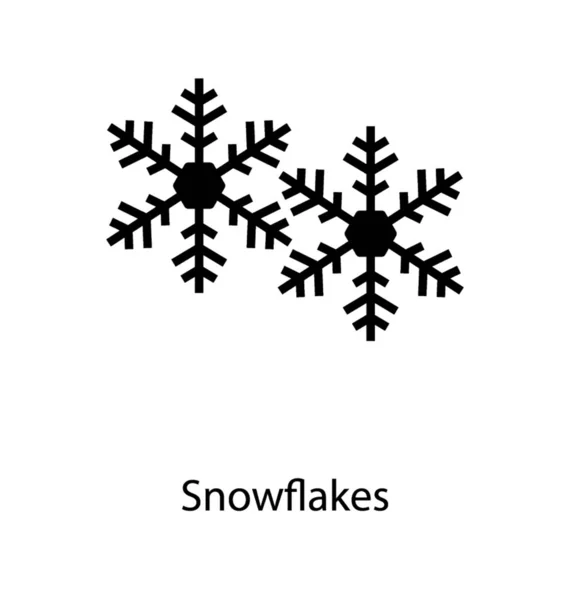 Ikona Wektora Bryłowego Snowflake — Wektor stockowy