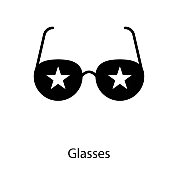 Óculos Sol Ícone Sólido — Vetor de Stock