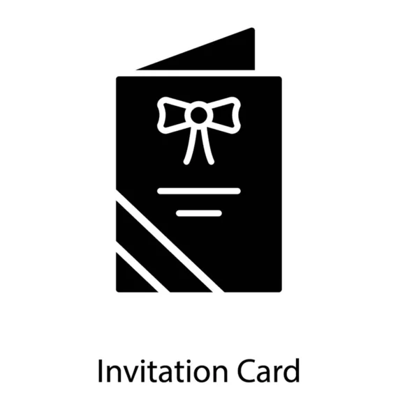 Invitation Card Solid Icon — Stock Vector