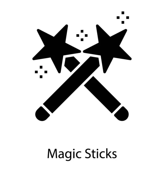 Magic Sticks Solid Icon — Stock Vector