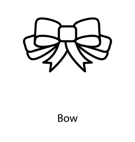 Rebbon Bow Tie Line Icon — стоковый вектор