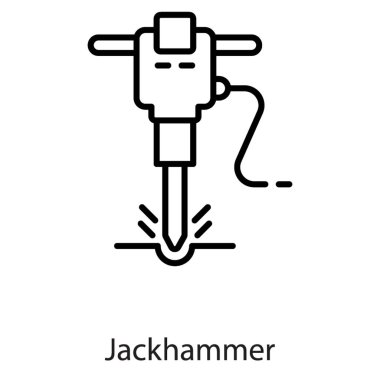 Çizgi tasarımında Jackhammer simgesi 