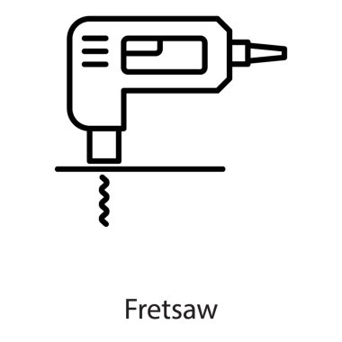Marangoz iş fretsaw satır simgesi 