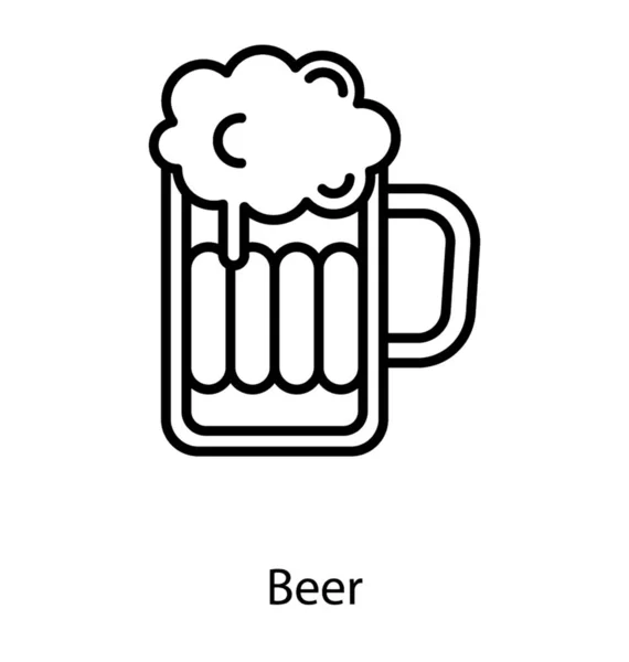 Beer Mug Line Icon — Stock Vector
