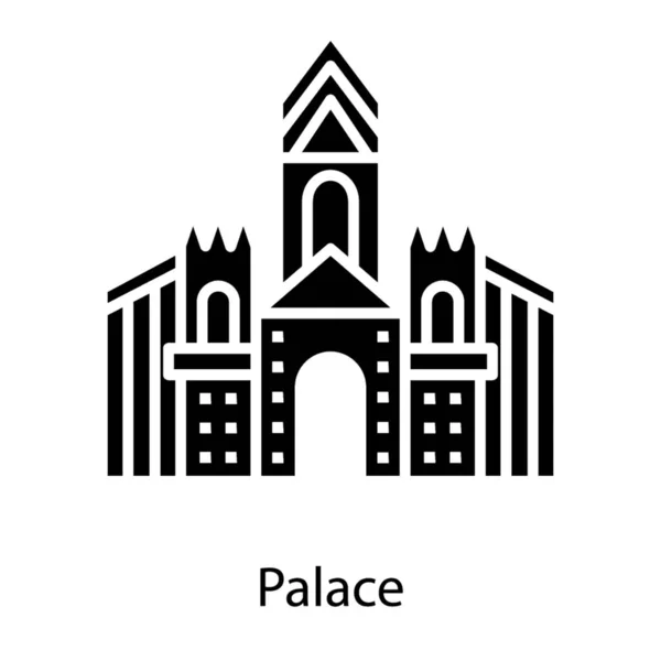 Edificio Histórico Lugar Glifo Icono — Vector de stock