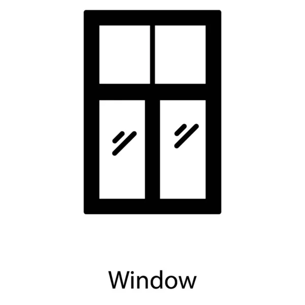 Fenêtre Intérieure Pièce Glyphe Vecteur — Image vectorielle