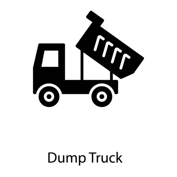 Transport Dump Truck Glyph Icoon — Stockvector