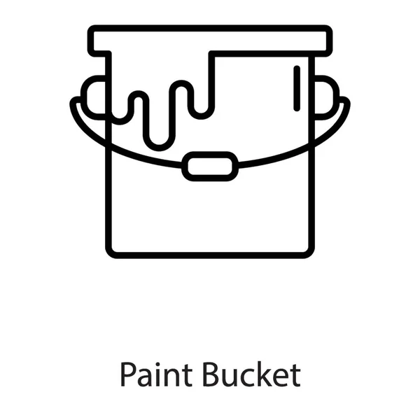 Cubo Pintura Línea Icono — Vector de stock