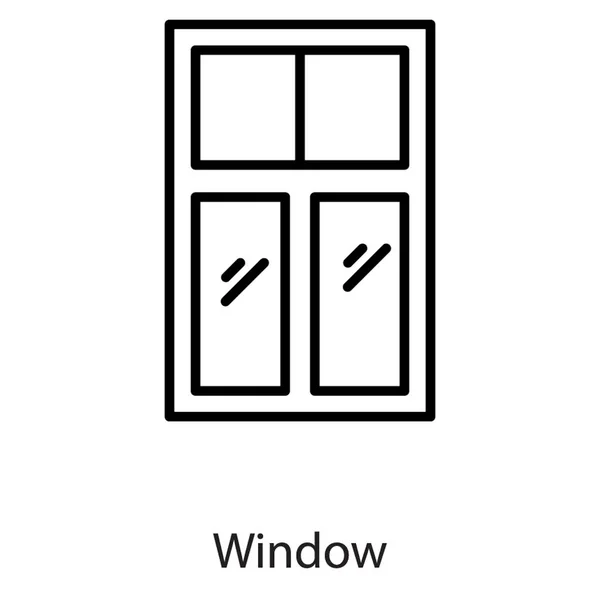 Rauminnenfenster Linienvektor — Stockvektor