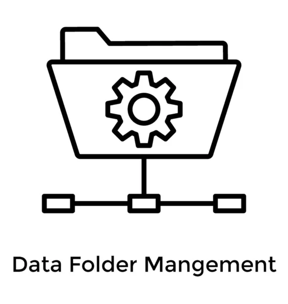 Datenordner Icon Liniendesign Einstellen — Stockvektor