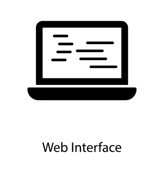 Icône Interface Web Dans Conception Solide — Image vectorielle