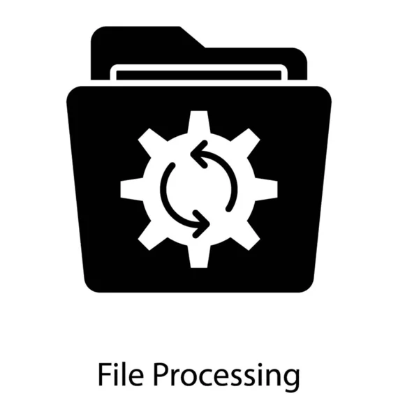 Ícone Processamento Arquivos Projeto Sólido — Vetor de Stock