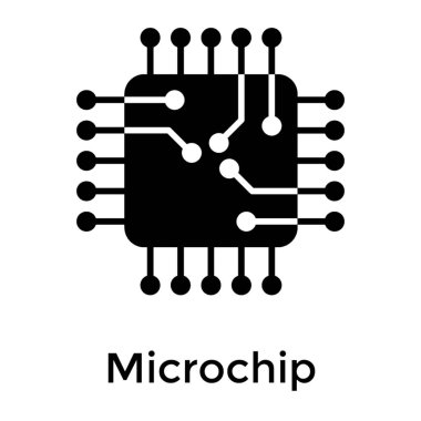 Katı tasarımda mikroişlemci simgesi.