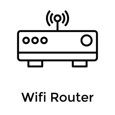 Satır tasarımında Wifi router simgesi.