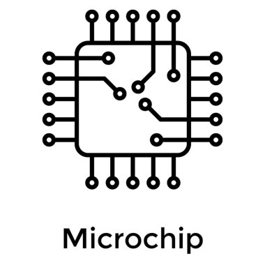 Hat tasarımında mikroişlemci simgesi.