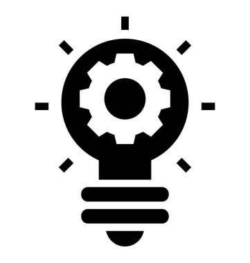 Ampul içinde Dişli, fikir geliştirme simgesi.