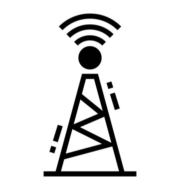 Wifi sinyali ile kule, sinyal kulesi simgesi.