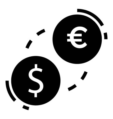 Glyph tasarımında para birimi dönüştürme simgesi.