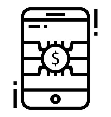 Çizgi tasarımında dijital ekonominin simgesi.