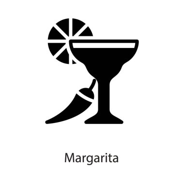 Margarita glyph simgesi yaz içkisi
