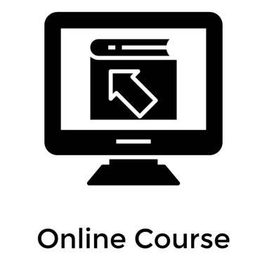 Doldurulmuş tasarımda çevrimiçi dersin simgesi.