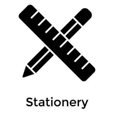 Ölçekli kalem, kırtasiye araçları simgesi.