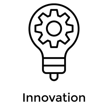 Ampul içinde Dişli, fikir yönetimi simgesi.