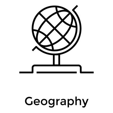 Çizgi tasarımında coğrafya simgesi.