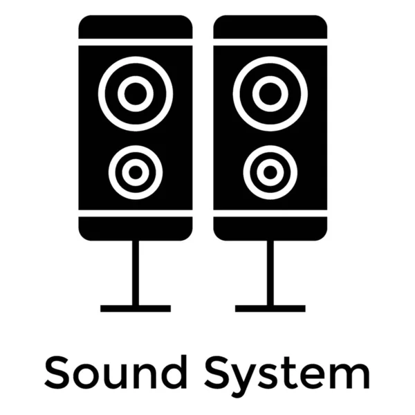 Icono Del Sistema Sonido Diseño Del Glifo — Vector de stock