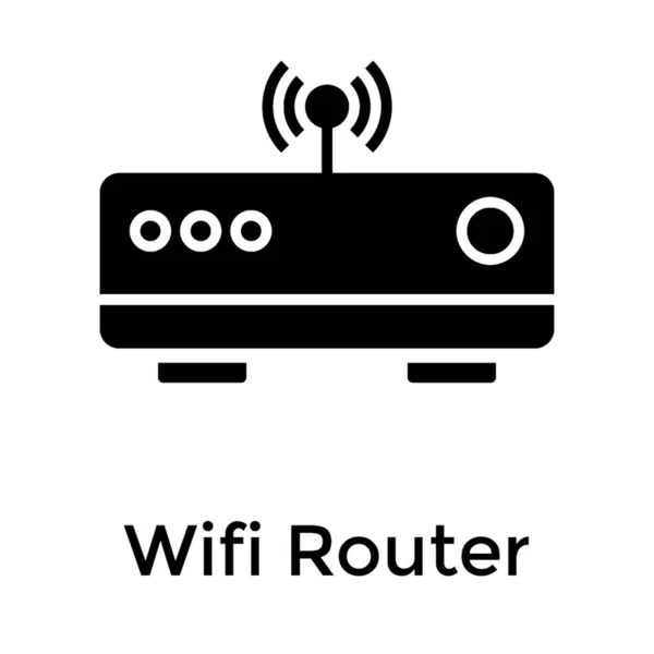 ソリッドデザインのWifiルーターアイコン — ストックベクタ