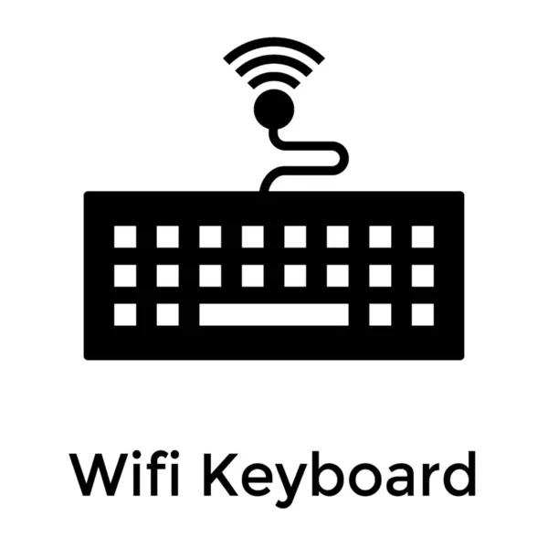 Wifi Toetsenbord Icoon Solide Design — Stockvector