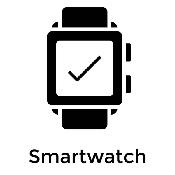 Glyph Design Smartwatch Icon — Stock Vector