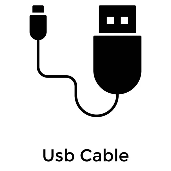 Icono Cable Usb Diseño Sólido — Archivo Imágenes Vectoriales