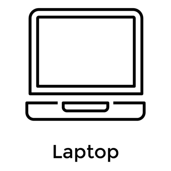 Laptop Icon Line Design — Stock Vector