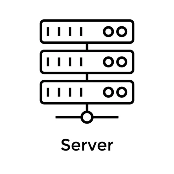 Icône Rack Données Dans Conception Ligne — Image vectorielle