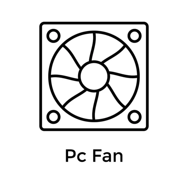 Icône Ventilateur Dans Conception Ligne — Image vectorielle