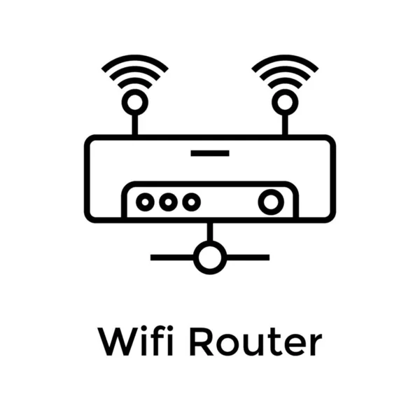 Ícone Roteador Wifi Design Linha — Vetor de Stock