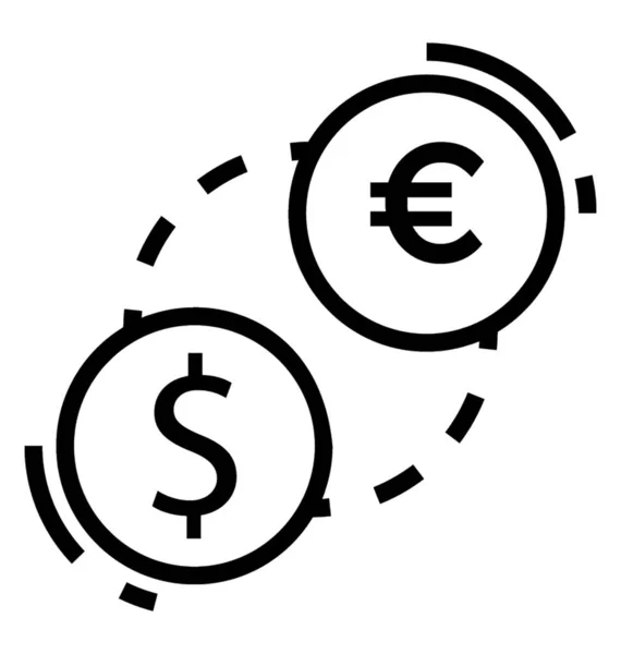 Währungsumtauschsymbol Liniendesign — Stockvektor