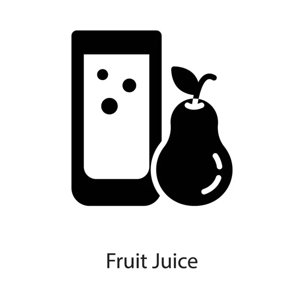 Icono Jugo Fresco Diseño Sólido — Vector de stock