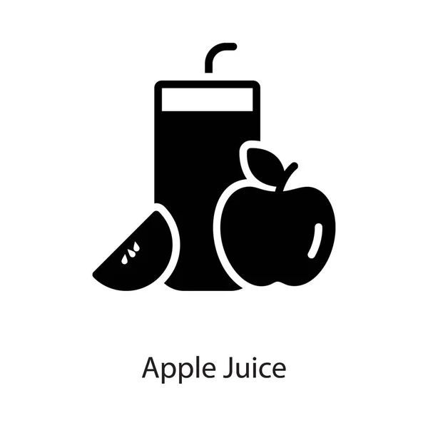 Apple Juice Pictogram Solide Ontwerp — Stockvector