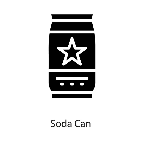 Icono Bebida Soda Diseño Del Glifo — Vector de stock