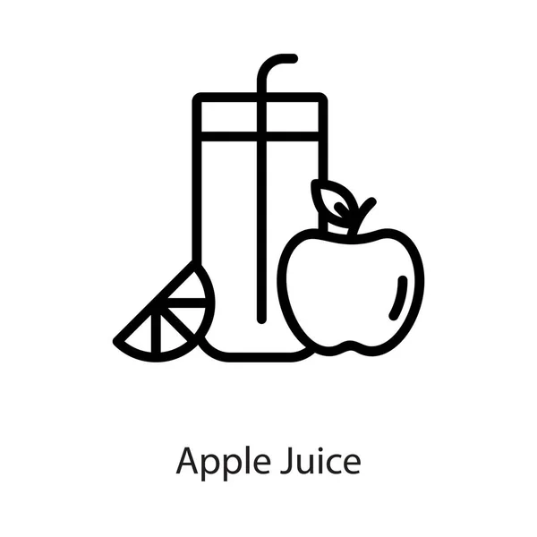 Apple Juice Icoon Lijn Ontwerp — Stockvector