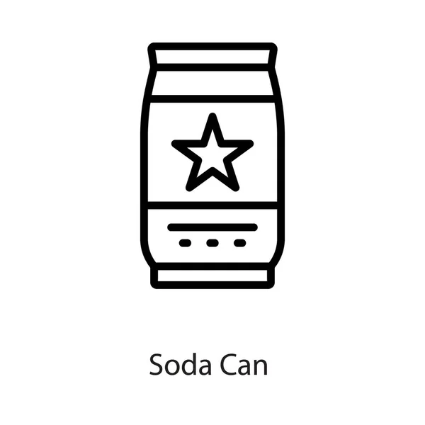 Ikon Minuman Soda Dalam Desain Baris - Stok Vektor