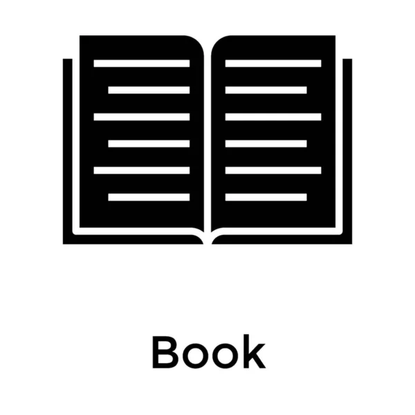 Open Book Icon Solid Design — Stock Vector