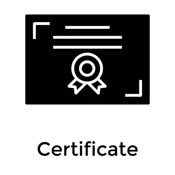Ikona Certifikátu Pevném Provedení — Stockový vektor