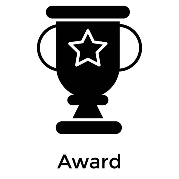 Icono Trofeo Estrella Diseño Relleno — Vector de stock