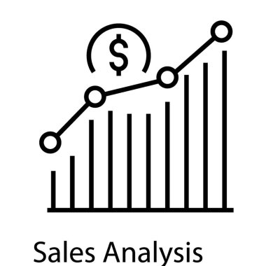 Finansal grafik simgesinin çizgi tasarımı.