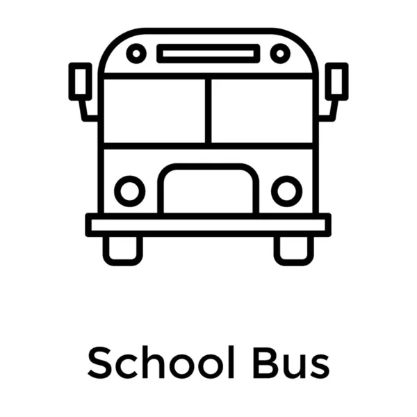 Icona Dello Scuolabus Linea — Vettoriale Stock