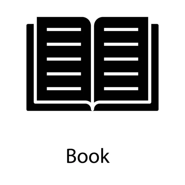 Pictogram Van Open Boek Glyph Ontwerp — Stockvector