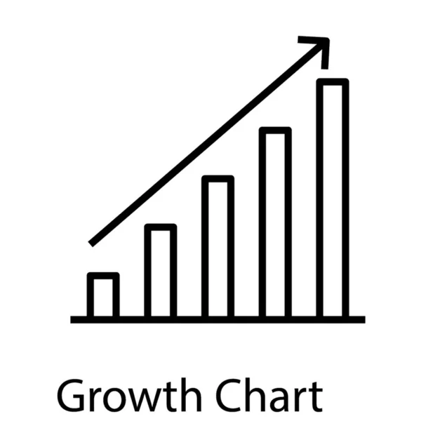 Diseño Línea Del Icono Carta Crecimiento — Vector de stock